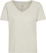 100% Organic Cotton Vintage V-Neck T-Shirt T-shirts & Tops Short-sleeved Grå GAP*Betinget Tilbud