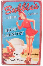 Bubble's Hand Laundry - 25x40 cm Metallskylt