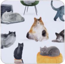 Glasunderlägg Coasters 4-p Cats
