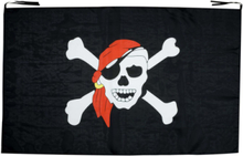 Stort Svart Piratflagga med Dödskalle - 130x80 cm