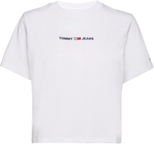 Tjw Bxy Crop Linear Logo Tee Crop Tops Short-sleeved Crop Tops Hvit Tommy Jeans*Betinget Tilbud