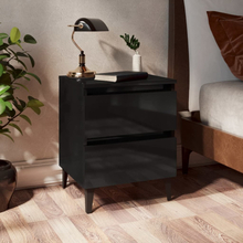 vidaXL Sängbord svart högglans 40x35x50 cm konstruerat trä