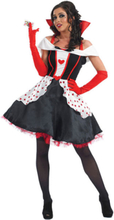 Queen of Hearts Kostym med Längre Längd - Strl XXL