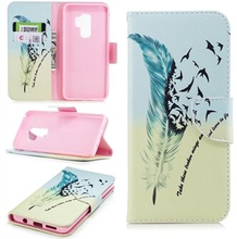 Pattern Printing PU Leather Wallet Stand Mobile Shell for Samsung Galaxy S9 Plus G965