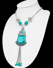 Free Spirit - Silverfärgat Smycke med Turkosa Stenar