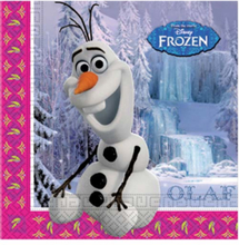 20 st Servetter med Motiv av Olaf/Elsa och Anna 33x33 cm - Frost - Disney Frozen