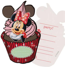 6 stk Inbjudningskort med Mimmi Pigg - Minnie Mouse Cafe