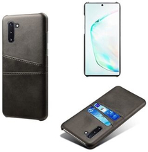 Double Card Slots PU Leather Coated Hard Plastic Case for Samsung Galaxy Note 10 / Note 10 5G