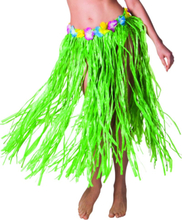 Grön Hawaii-Kjol med Blomsterkant 80 cm