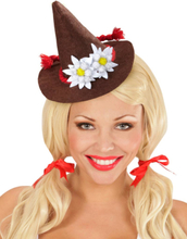 Brun Oktoberfest Minihatt med Blomster