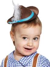 Brun Oktoberfest Mini-Hatt med Band och Fjäder