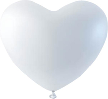 6 stk Hjärtformade Vita Ballonger 25 cm