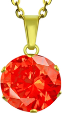 Guldfärgat Smycke med Orange Rund Sten