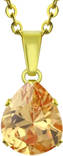 Guldfärgat Smycke med Droppformad Guldfärgad Sten