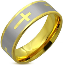 Faith - Guldfärgad Ring i Kirurgisk Stål