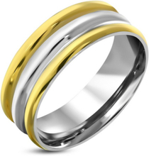 Guld- och Silverfärgad Ring i Kirurgisk Stål