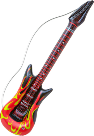 Oppblåsbar Rockestjerne Gitar med Flammer - 105 cm