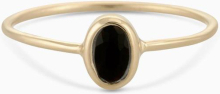 Ring oval fasett svart onyx