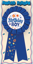Birthday Boy - Royal Blå Premie-Rosett 14x7,5 cm
