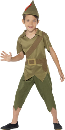 3 Deler Robin Hood/Peter Pan Barnekostyme