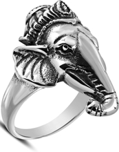 Afrikansk Elefant - Silverfärgad Ring i Kirurgiskt Stål