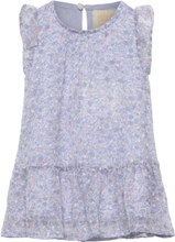 Dress Flower Dobby Dresses & Skirts Dresses Casual Dresses Short-sleeved Casual Dresses Blue Creamie