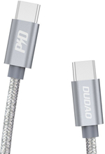Dudao - USB-C naar USB-C nylon oplader - PD 45W Fast charge oplaadkabel - 1 Meter - Grijs