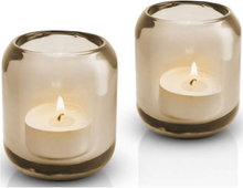 "2 Acorn Fyrfadsstager Hazel Brown Home Decoration Candlesticks & Lanterns Tealight Holders Beige Eva Solo"