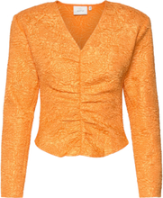 Maisiegz Blouse Tops Blouses Long-sleeved Orange Gestuz