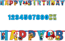 Happy Birthday Banner 320 cm - Super Mario Party