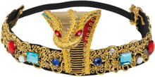 Guldfärgat Egyptiskt Pannband med Böjbar Orm
