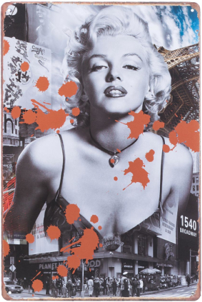 Bloody Marilyn Monroe Metallskylt 30 x 20 cm