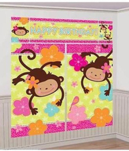 Colorful Monkey Scenesetter Väggdekoration 165 x 190 cm