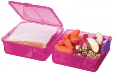 Sistema Madkasse - Lunch Cube - Ruminddelt i 2 Lag - 1,4L - Pink