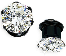 Clear Bar Diamond - Svart Piercing Plugg - Strl 8 mm