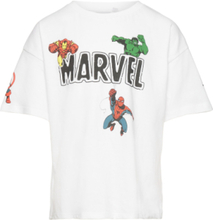 Short-Sleeved T-Shirt T-shirts Short-sleeved Hvit Marvel*Betinget Tilbud