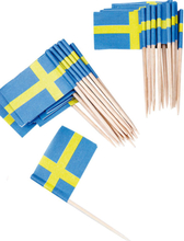 50 stk Muffins/Tårtdekorationer med Svenska Flaggan