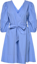 Ricamo Wrap Dress Kort Kjole Blue Second Female