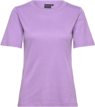 T-Shirt S/S T-shirts & Tops Short-sleeved Lilla Brandtex*Betinget Tilbud