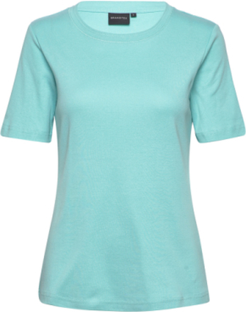 T-Shirt S/S T-shirts & Tops Short-sleeved Blå Brandtex*Betinget Tilbud