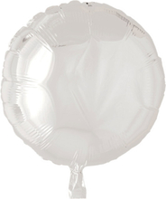 Rund Vit Folieballong 46 cm
