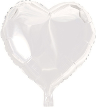 Hjärtformad Vit Folieballong 46 cm