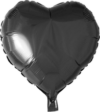 Hjerteformet Svart Folieballong 46 cm