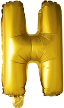 Bokstaven H - Gullfarget 35 cm Liten Folieballong