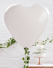 3 stk GIGANTISKA Hjärtformade Ballonger i Vitt 90 cm - Botaniskt Bröllop