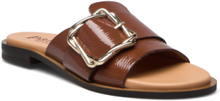 Velcro Srings Semisquare Shoes Summer Shoes Flat Sandals Brun Apair*Betinget Tilbud