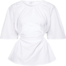 Jara Top Tops Blouses Short-sleeved White Stylein