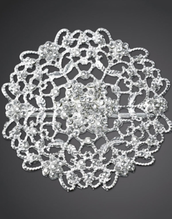 Silverfärgat Rosett Dekorationsspänne 5,5 cm