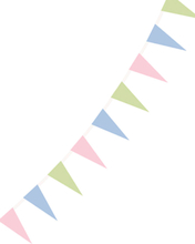 Banner med små Vimplar 135 cm - Sweet Pastel