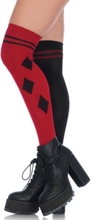 Röda och Svarta Harlequin Strumpor/Höga Sockor